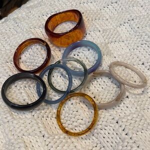 Set of 9 Colorful Acrylic Bangles